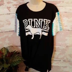 NIB. VS PINK SPECIAL EDITION CAMPUS BLING LOGO TEE